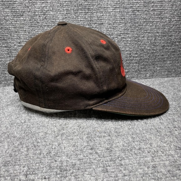 Vintage Nike Hat Cap Snap Back Brown Red Embroidered Swoosh Youth One Size 90s - Picture 3 of 11
